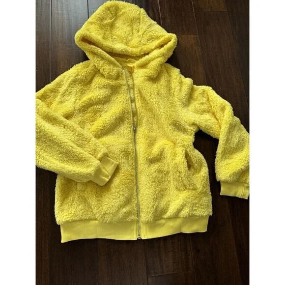 Haloumoning Girls Fleece Jackets Zipper Soft Sherpa Outwear Coat With Pockets L